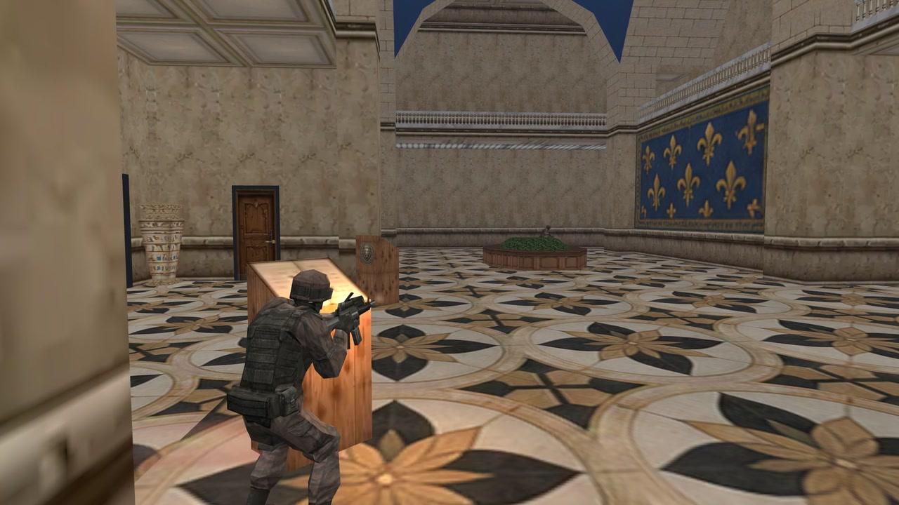 An operator engages from cover in the gallery of The Met